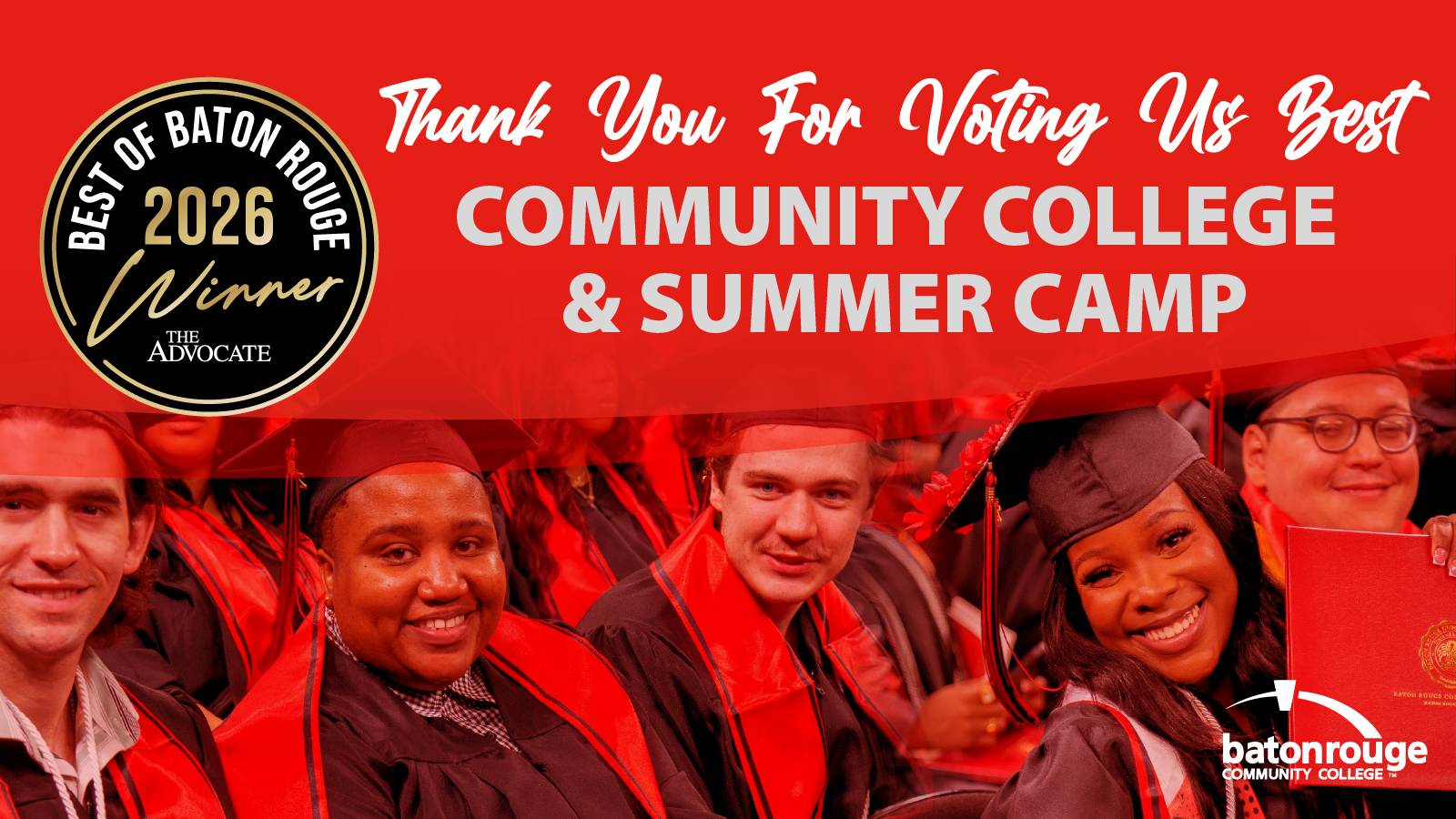 Thank you for voting us best of Baton Rouge for community college and summer camps!