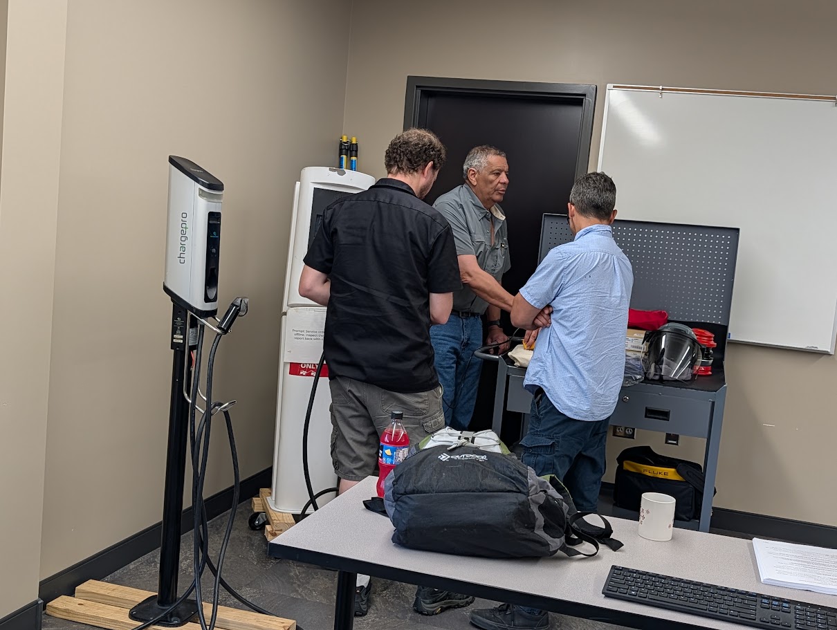 Robert DeCuir teaching EVSE technician class
