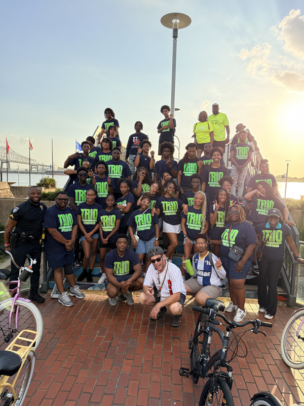 TRIO Upward Bound students during the pedal power event