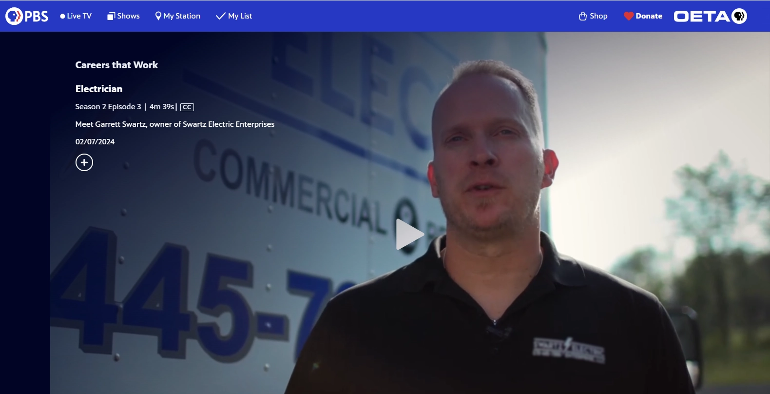 PBS Video on day in life of an Electrian