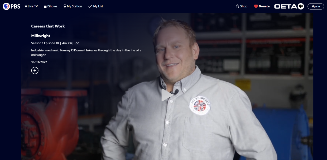 PBS Video on day in life of a Millwright