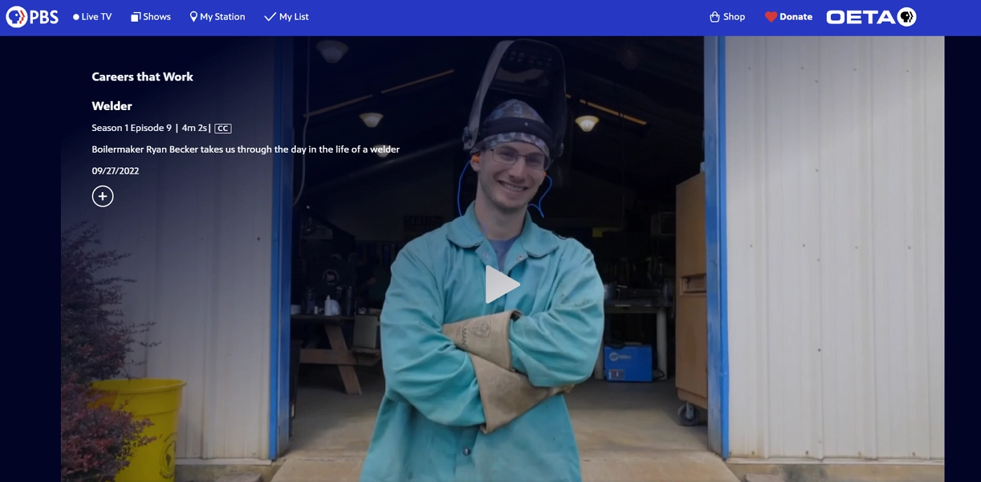 PBS Video on day in life of a Welder