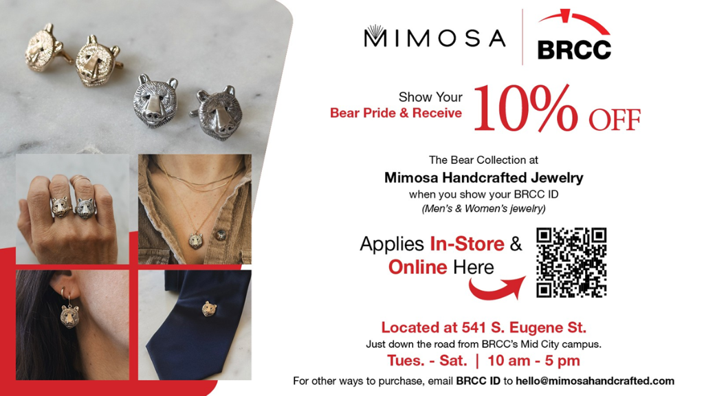 graphic that includes Mimosa jewelry bear collection information