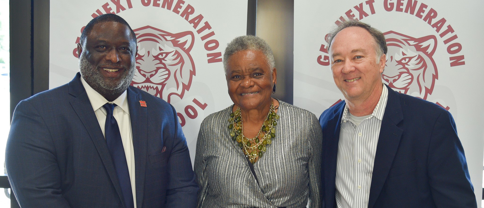 Leaders from Baton Rouge Community College and Geo Next Generation Academies pictured during the early college expansion announcement.
