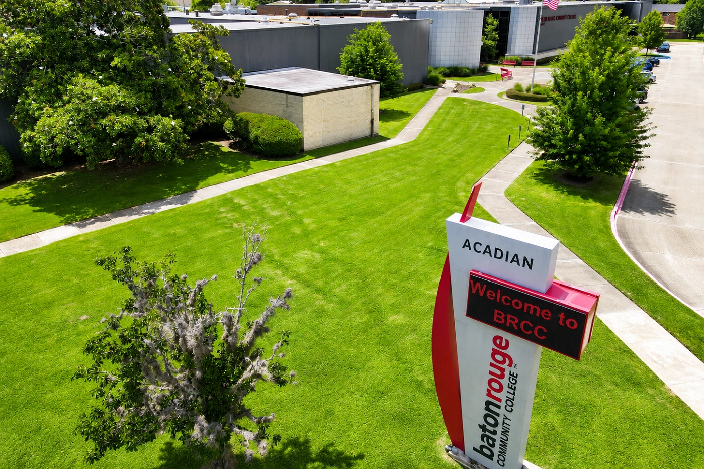 Aerial view of Acadian Campus